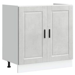 "Berkfield Home Sink Base Cabinet¬†""Porto"" Concrete Grey 80x46x81.5 cm¬†Engineered Wood - Size: 80x46x81.5 cm" - thumbnail 2