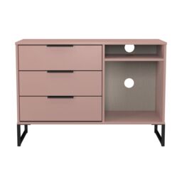 Ready Assembled 2 U Fuji 3 Drawer TV Unit (Ready Assembled) in Dusty Pink - thumbnail 2