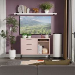 Ready Assembled 2 U Fuji 3 Drawer TV Unit (Ready Assembled) in Dusty Pink