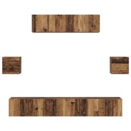 Berkfield Home TV Cabinet Set 7 pcs Old wood 80 x 30 x 30 cm Engineered wood in Brown - thumbnail 8