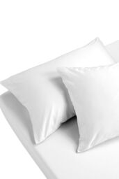 CHRISTY 400TC Luxury Cotton Sateen Plain Dye Bedding Fitted Sheets in White - Size: King Fitted - thumbnail 3