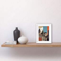 "Artery8 Wall Art Print Leeds Modern Colour Block Cityscape Artwork Framed 9X7 Inch in White - Size: W7"" x H9""" - thumbnail 2