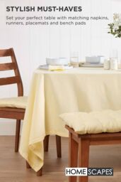 Homescapes Seat Pad Luxury 100% Cotton Indoor Outdoor Garden Cushion, Button Tie, 40cm in Cream - thumbnail 7