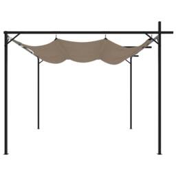 Berkfield Home Pergola with Retractable Roof Taupe 295x292x230 cm in Beige - Size: 295 x 292 x 230 cm - thumbnail 4