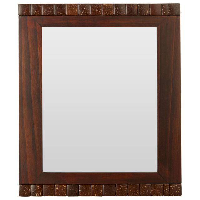 Orsina 8x10 Wood Photo Frame, Elegant Box Detail With Natural Wood Finish & Mosaic Pattern, Freestanding Or in Brown - image 1