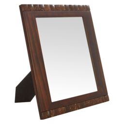 Orsina 8x10 Wood Photo Frame, Elegant Box Detail With Natural Wood Finish & Mosaic Pattern, Freestanding Or in Brown - thumbnail 2