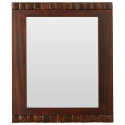 Orsina 8x10 Wood Photo Frame, Elegant Box Detail With Natural Wood Finish & Mosaic Pattern, Freestanding Or in Brown
