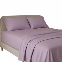 Snug City Flannelette Flat Sheet Soft Brushed Cotton Bedding for Warmth Comfort in Lilac - Size: Single - thumbnail 2