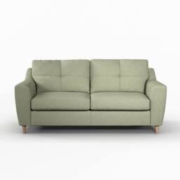 Furnishings For Less UK Baxter Tufted Fabric 3 Seater Sofa - Charcoal, Silver, Oatmeal or Sage in Light Grey - thumbnail 1
