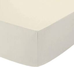 "Homes-Linen 180 Thread Count 16""/40cm Extra Deep Non Iron Fitted Sheet in Cream - Size: King" - thumbnail 2