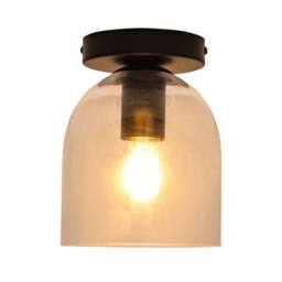 First Choice Lighting Set of 2 Belten - Clear Glass Cloche Black Ceiling Light Fittings - thumbnail 3