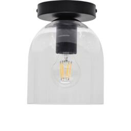 First Choice Lighting Set of 2 Belten - Clear Glass Cloche Black Ceiling Light Fittings - thumbnail 2