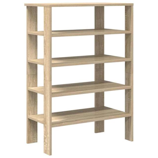 Berkfield Home Shoe Rack Sonoma Oak 61x32x87.5 cm Engineered Wood in Light Oak - image 1