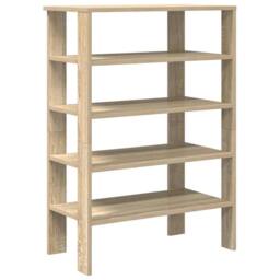 Berkfield Home Shoe Rack Sonoma Oak 61x32x87.5 cm Engineered Wood in Light Oak - thumbnail 1