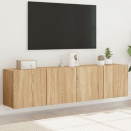 Berkfield Home TV Cabinets Wall-mounted 2 pcs Sonoma Oak 80x30x41 cm in Brown - Size: 80 x 30 x 41 cm - thumbnail 1