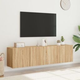 Berkfield Home TV Cabinets Wall-mounted 2 pcs Sonoma Oak 80x30x41 cm in Brown - Size: 80 x 30 x 41 cm - thumbnail 4