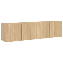 Berkfield Home TV Cabinets Wall-mounted 2 pcs Sonoma Oak 80x30x41 cm in Brown - Size: 80 x 30 x 41 cm - thumbnail 2