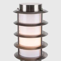 ValueLights Wharf Set of 2 Stainless Steel Outdoor 1000mm Ground Post Bollard Lights in Silver - thumbnail 5