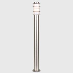 ValueLights Wharf Set of 2 Stainless Steel Outdoor 1000mm Ground Post Bollard Lights in Silver - thumbnail 4