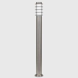 ValueLights Wharf Set of 2 Stainless Steel Outdoor 1000mm Ground Post Bollard Lights in Silver - thumbnail 3