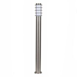 ValueLights Wharf Set of 2 Stainless Steel Outdoor 1000mm Ground Post Bollard Lights in Silver - thumbnail 2