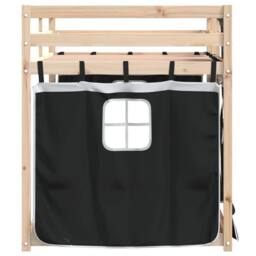 Berkfield Home Bunk Bed without Mattress White&Black 90x200 cm Solid Wood Pine in Black - thumbnail 6