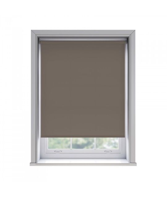 New Edge Blinds No Drill Chocolate Thermal Blackout Roller Blind 170cm Drop - Size: 55 cm width x 165 cm drop - image 1