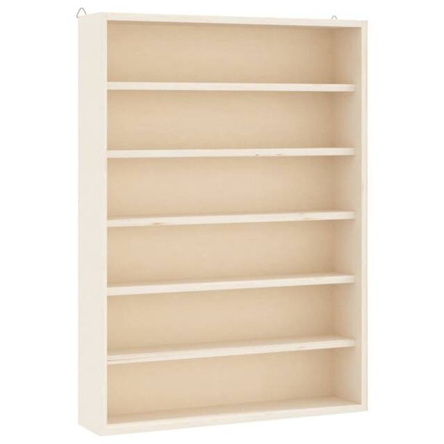 Berkfield Home Wall Display Cabinet with 6 Shelves 40x8.5x55 cm in Light Tan - image 1