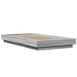 Berkfield Home Modern Bed Frame without Mattress Grey Sonoma 75x190 cm Small Single - thumbnail 1