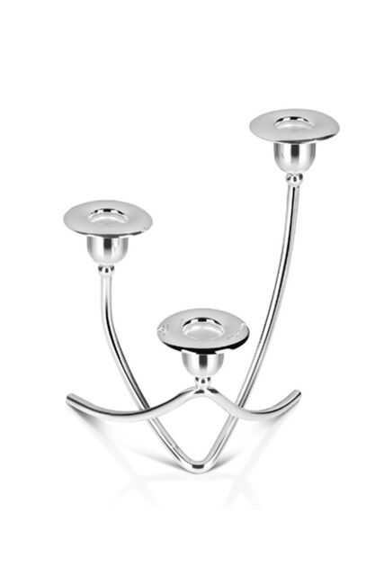 Silver Editions Silverplated Triple Candle Holder in Silver - image 1