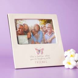"Love Life Sentiment Gift Photo Frame 4"" x 6"" - Friend in White" - thumbnail 1