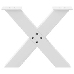 Berkfield Home Coffee Table Legs X-Shaped 2 pcs White 50x(42-43) cm Steel - thumbnail 5