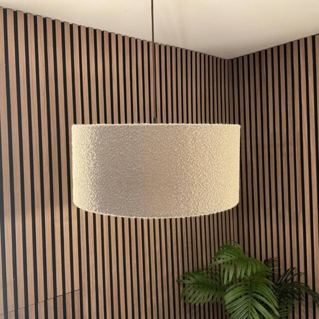 CGC Lighting Petra 45cm Large Light Brown/Taupe Boucle Ceiling or Table Lamp Shade in Taupe - image 1