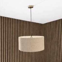 CGC Lighting Petra 45cm Large Light Brown/Taupe Boucle Ceiling or Table Lamp Shade in Taupe - thumbnail 4