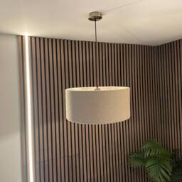 CGC Lighting Petra 45cm Large Light Brown/Taupe Boucle Ceiling or Table Lamp Shade in Taupe - thumbnail 2