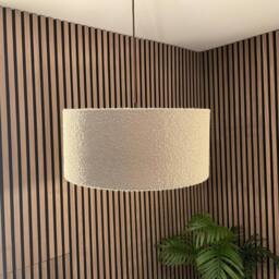 CGC Lighting Petra 45cm Large Light Brown/Taupe Boucle Ceiling or Table Lamp Shade in Taupe - thumbnail 1