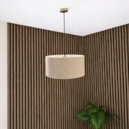 CGC Lighting Petra 45cm Large Light Brown/Taupe Boucle Ceiling or Table Lamp Shade in Taupe - thumbnail 3