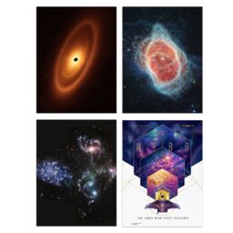 Artery8 Pack of 4 NASA James Webb Space Telescope Images Fomalhaut Southern Ring Nebula Stephan's Quintet Galaxies Unframed Wall Art Living Room - thumbnail 1