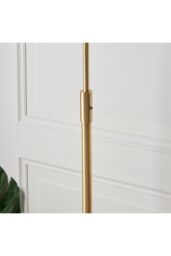 Netlighting Otto Floor Lamp Satin Brushed Gold Effect Plate & Gloss Opal Glass 1 Light IP20 E27 - thumbnail 6