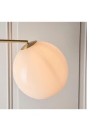 Netlighting Otto Floor Lamp Satin Brushed Gold Effect Plate & Gloss Opal Glass 1 Light IP20 E27 - thumbnail 5