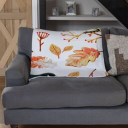Benjamin Tate Design Birds & Leaves In Autumn Blanket in Natural - Size: 120 cm x 150 cm - thumbnail 2