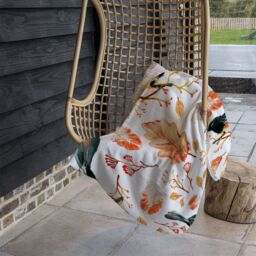 Benjamin Tate Design Birds & Leaves In Autumn Blanket in Natural - Size: 120 cm x 150 cm - thumbnail 4
