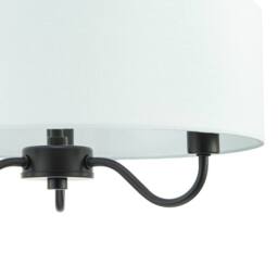 Happy Homewares Traditional Chandelier Semi Flush Ceiling Light with Linen Shade in Black - thumbnail 3