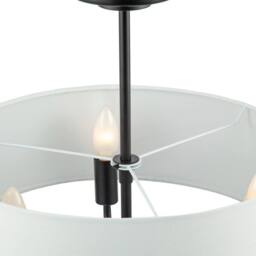 Happy Homewares Traditional Chandelier Semi Flush Ceiling Light with Linen Shade in Black - thumbnail 5