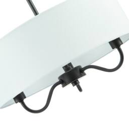 Happy Homewares Traditional Chandelier Semi Flush Ceiling Light with Linen Shade in Black - thumbnail 4
