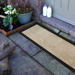 Artsy Mats Black Border Coir Doormat (120 x 40cm) in Light Tan - Size: 40 cm x 120 cm - thumbnail 3