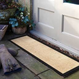 Artsy Mats Black Border Coir Doormat (120 x 40cm) in Light Tan - Size: 40 cm x 120 cm
