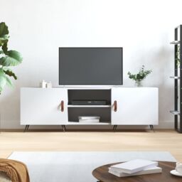 Berkfield Home TV Cabinet White 150x30x50 cm Engineered Wood - Size: 150 x 30 x 50 cm