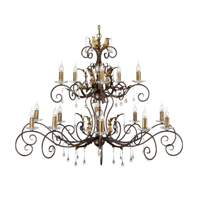 Loops 15 Bulb Handmade Chandelier Hanging Pendant LIght Bronze LED E14 60W Bulb - image 1