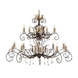 Loops 15 Bulb Handmade Chandelier Hanging Pendant LIght Bronze LED E14 60W Bulb
